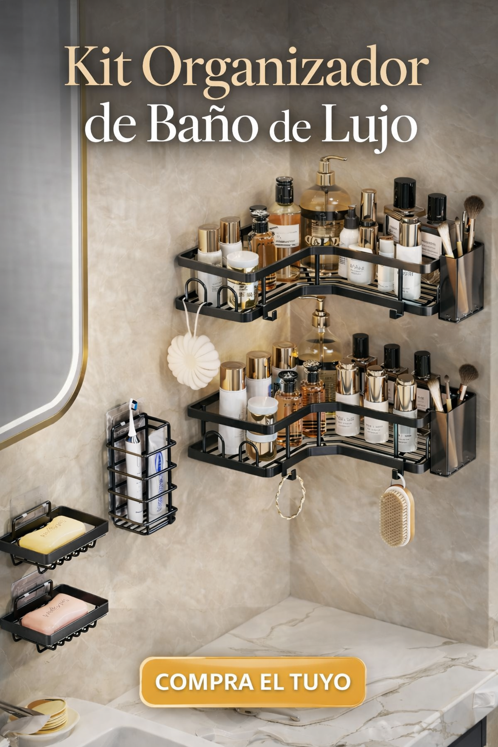 Kit Organizador de Baño de Lujo